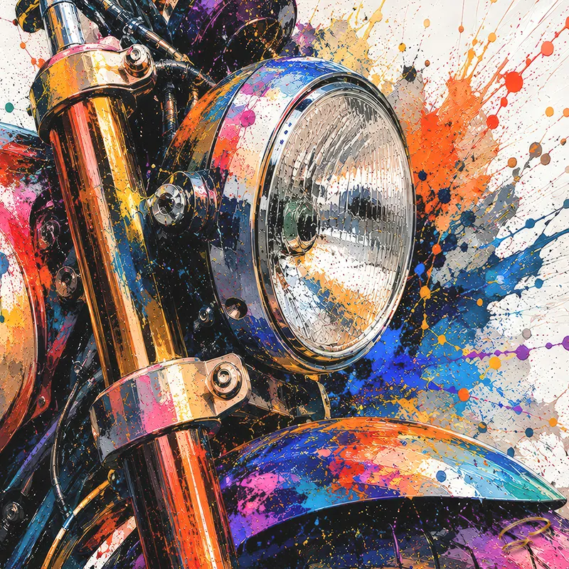 tableau moto harley pop art